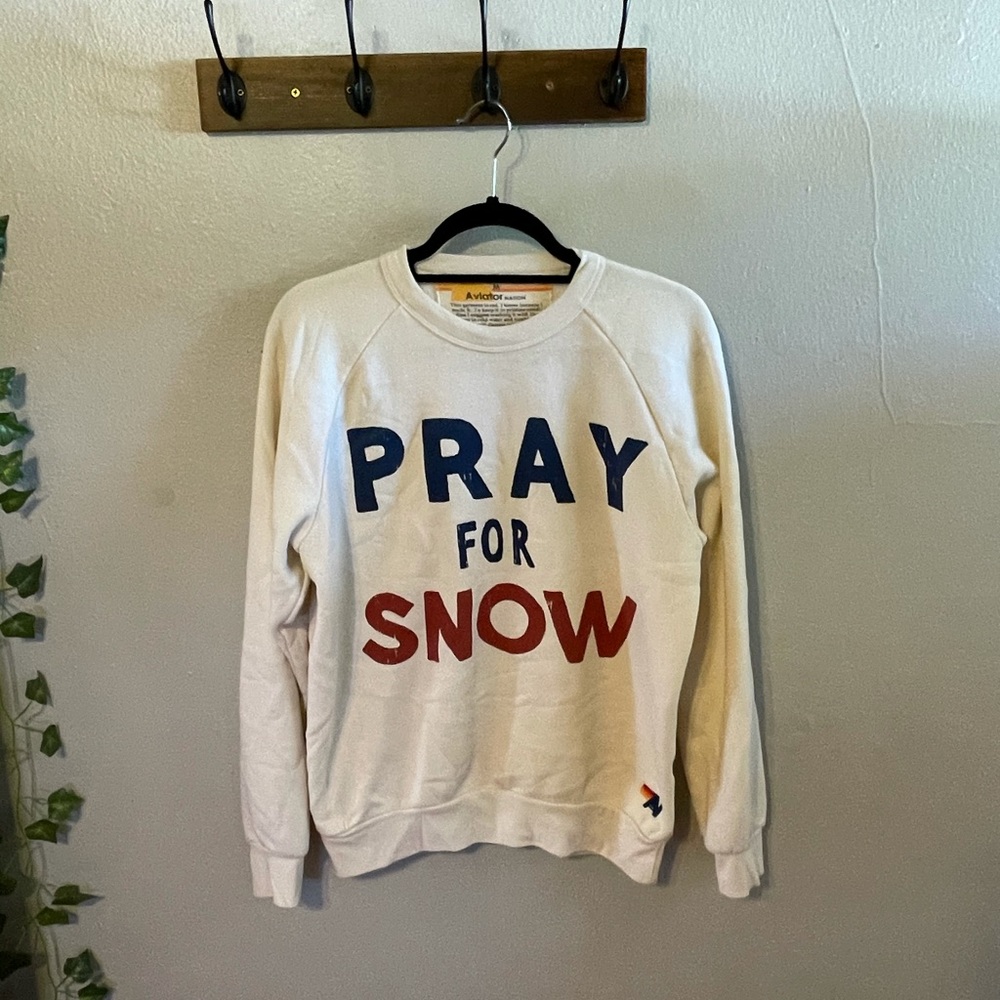 Aviator Nation // Pray For Snow crew neck sweatshirt
